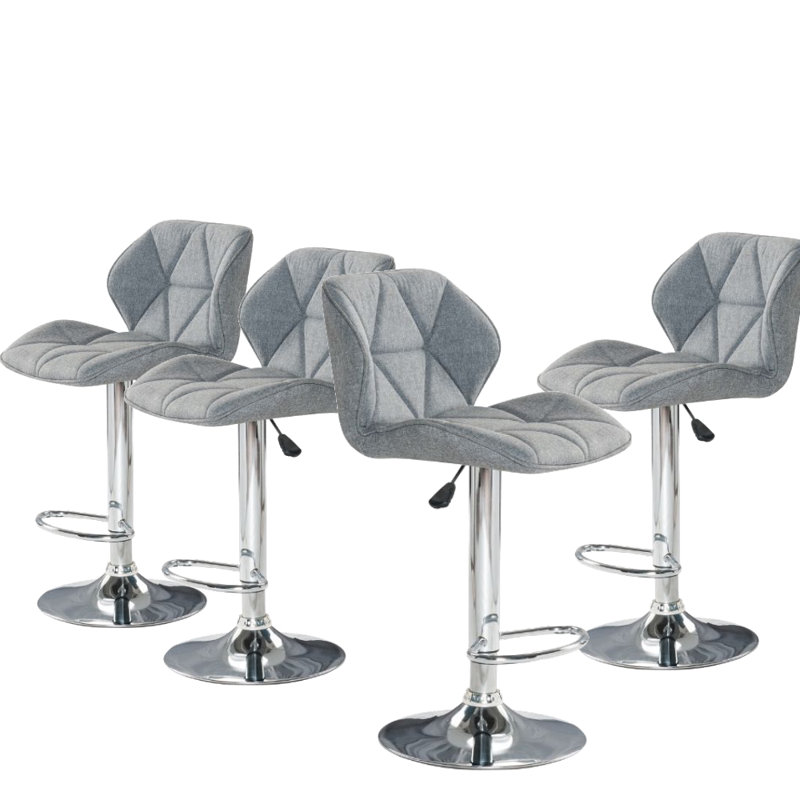 Swivel Upholstered Adjustable Height Counter Stool with Metal Frame