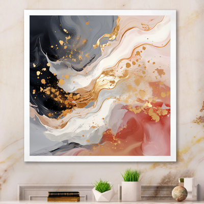 Reproduction sur toile rose et or rose