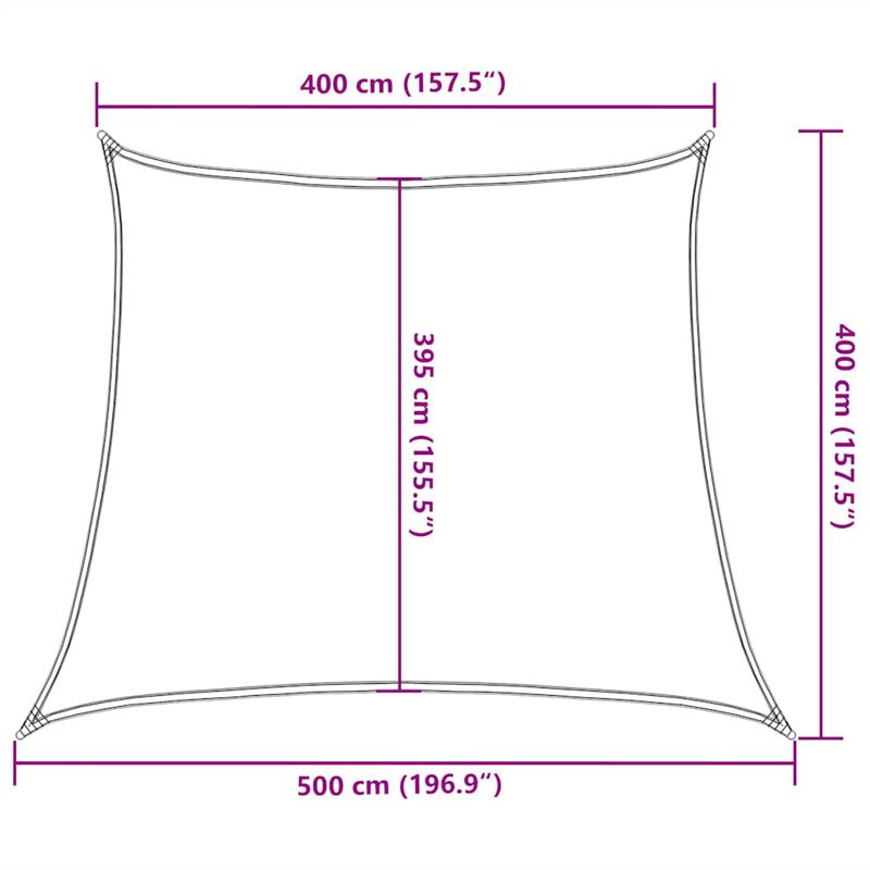 4m x 5m Trapezium Shade Sail, Black