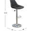 Ensemble de 2 tabourets de bar réglables en ébène, design contemporain, base, cuir, finition moderne, siège en cuir