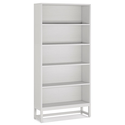 70.87" 5-Tier White Heavy Duty Bookshelf Library Organizer For Living Room, Office, Bedroom