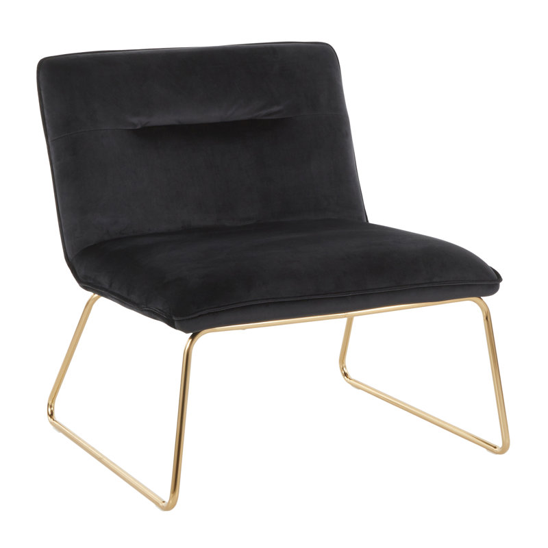 Fauteuil de chambre en velours de 27,5 po de largeur John-Stephan, Noir