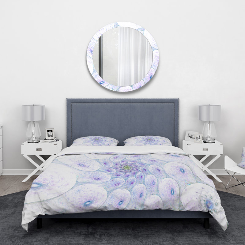 Cellular Pastel Spiral - Ensemble de housse de couette moderne - Microfibre de polyester