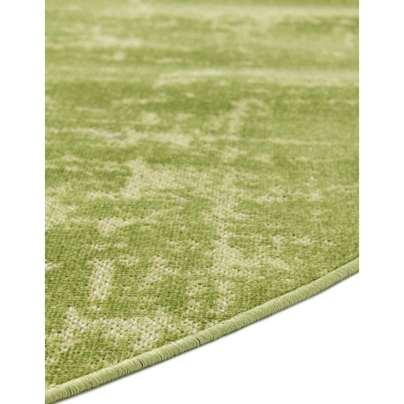 Area Rug, Round 5'3", Green