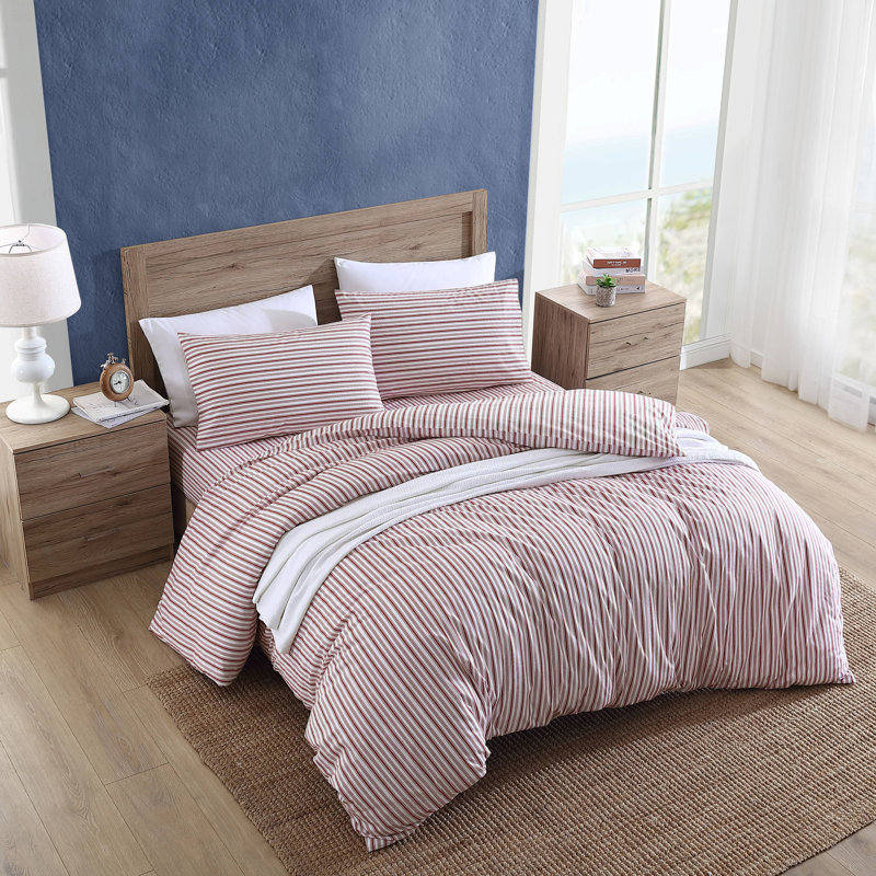 Housse de couette Nautica, Housse de couette pour lit simple, Rouge