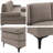 106” Upholstered U-Shape Sectional Sofa With Metal Legs,Modern 4 Seater Sofa Couch For Living Room,Bedroom-626046633