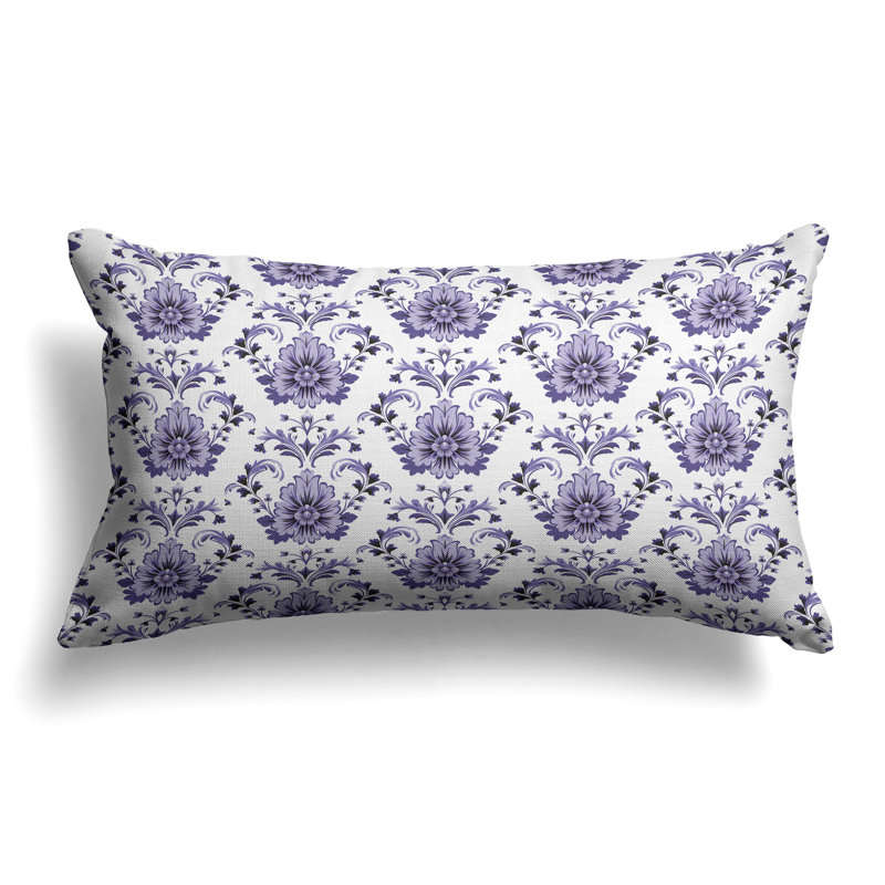 Coussin Ornate Opulence, Blanc/mauve