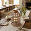 Porte-bougie rustique en bois de style campagnard, porte-bougie de style lanterne pour table, plancher, patio, salon et entrée