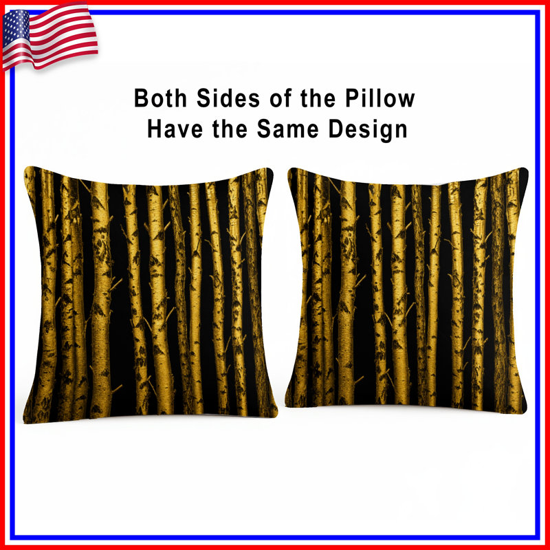 Coussins Golden Birch Trees, 16 x 16 pouces