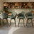 27" Upholstered Swivel Counter & Bar Stools with Large Seat, 360° Swivel Kitchen Island Chairs with Solid Wood Legs, Olive Green Chenille-1629698081