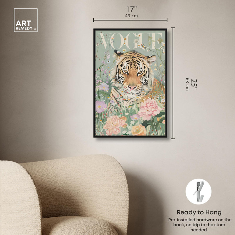 Art printanier sur toile par le magazine Spring, Cadre noir, H 25 po x l 17 po