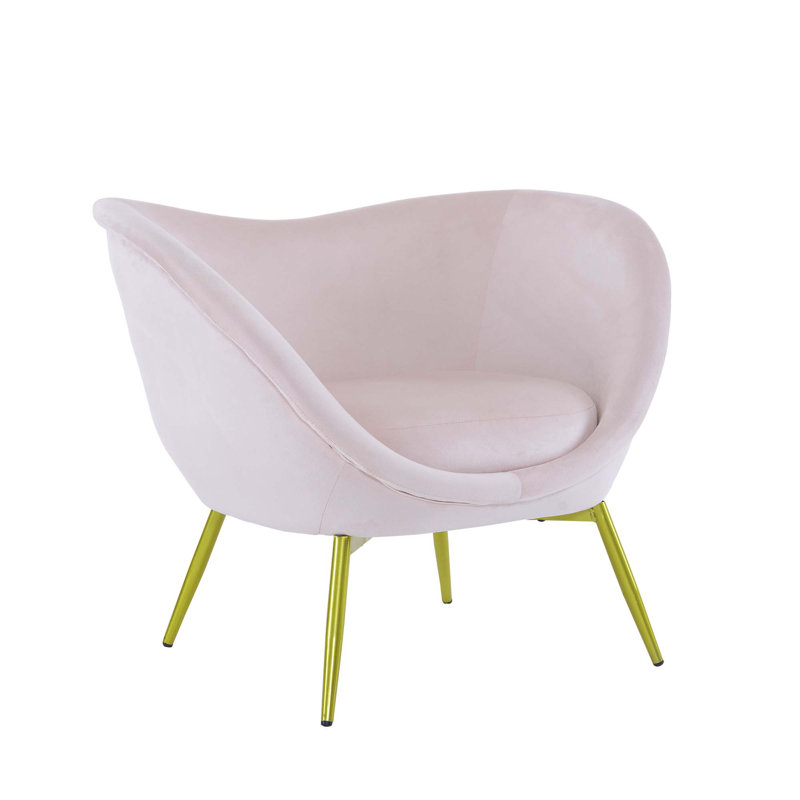 Manthey Upholstered Accent Chair Living Room Chair Bedroom Chair Velvet Chair, Evan Pink Velvet