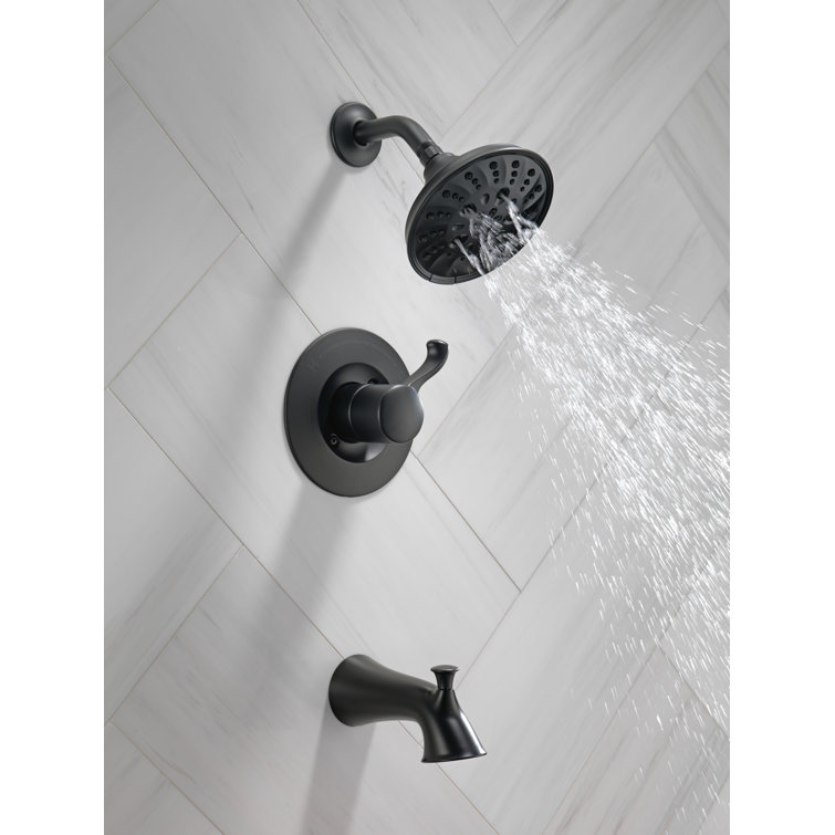 Delta Esato Tub and Shower Faucet with Rough-in Valve and H2Okinetic  Technology  Reviews Wayfair