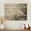 Loup perché en été - Art mural moderne sur bois de pin naturel-2039037299