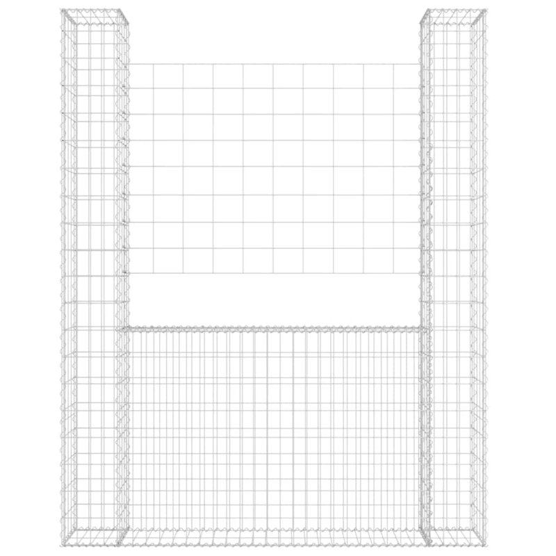 Panneau de clôture en métal argenté, H 78,7 po x l 55,1 po x P 7,9 po