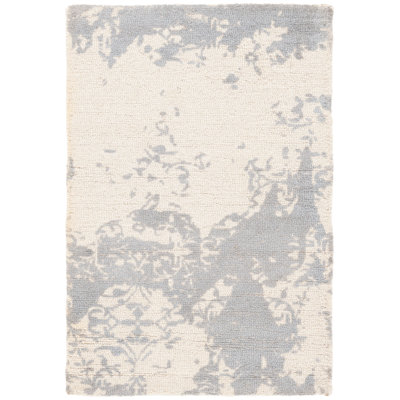 Socorro Hand Tufted Wool/Cotton Abstract Rug in Gray/Ivory