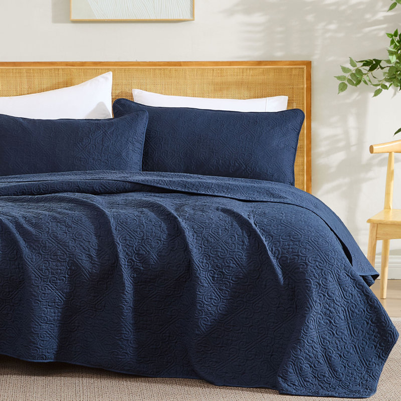 HLC.ME Lorenzo - 3 Piece Set, Lightweight King Bedspread Coverlet Quilt Set, Queen Quilt + 2 Queen Shams, Sage Green