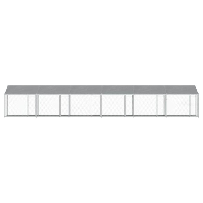 Chenil d'extérieur en acier galvanisé avec portes de toit verrouillables WALPLUS, 78.74" H x 78.74" W x 314.96" D