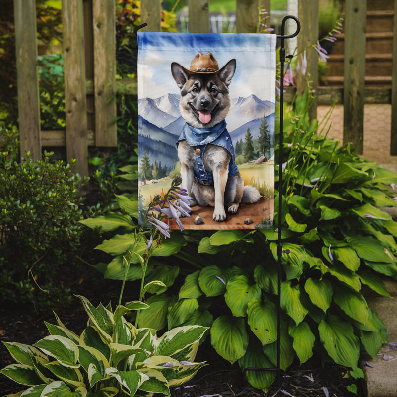 Drapeau Cowboy Welcome Garden, Elkhound norvégien