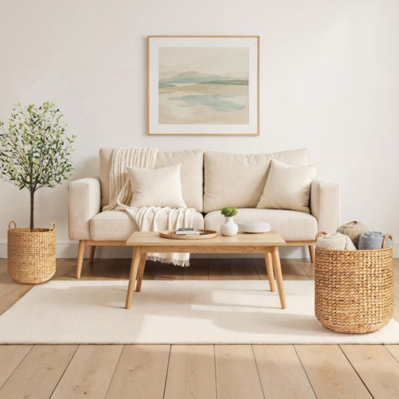 2-Piece Round Baskets, Natural