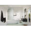 Maven 34 in. x 66.75 in. Frameless Arched Fluted Single Fixed Bath Panel-1512726867