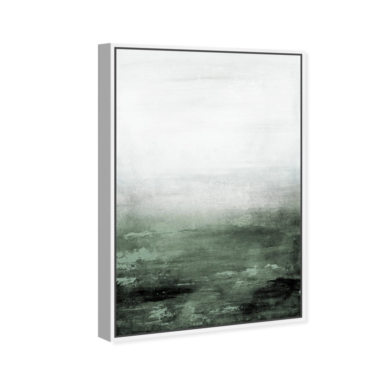 Minimalist Brush Troke Botanical Forest Canvas by Oliver Gal, 37" H x 25" W x 1.75" D, White Floater Framed