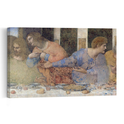 The Last Supper, 1495-97 Abstract Contemporary Wall Art Print 1 Piece Wrapped Canvas Wall Art