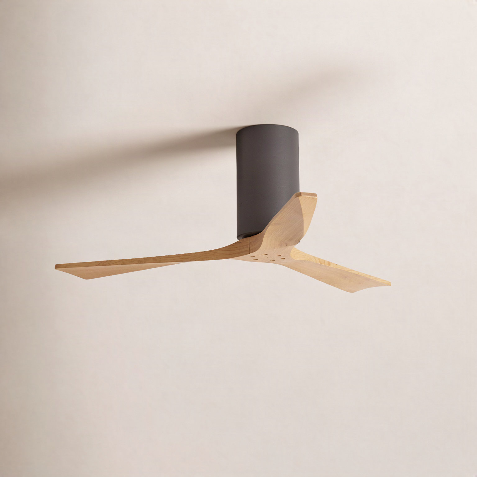 Olivier Ceiling Fan, Brushed Nickel, Light Maple Tone, 42"