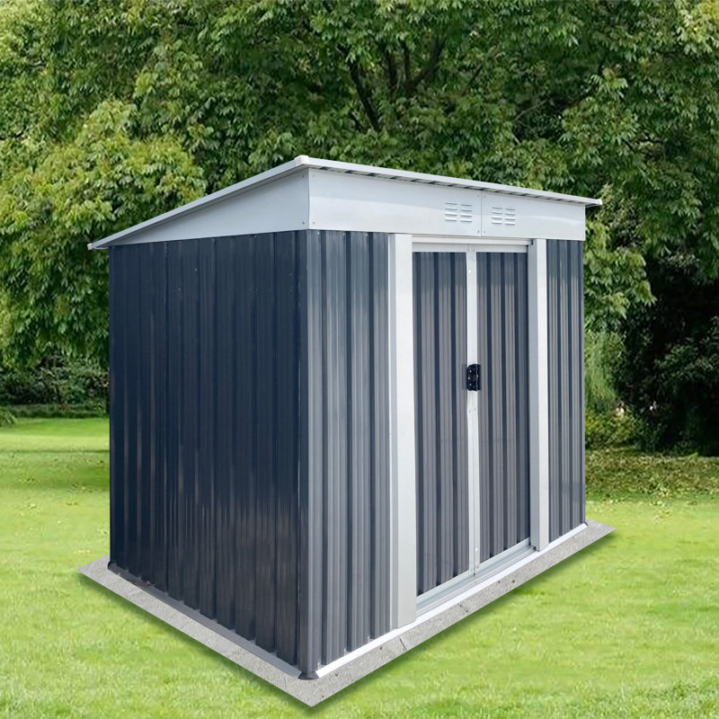 Remise de rangement extérieure pour terrasse 6 pi x 4 pi gris