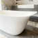 63'' X 29.5'' Matte White Freestanding Soaking Solid Surface Bathtub With Pop-up Drain And Overflow
