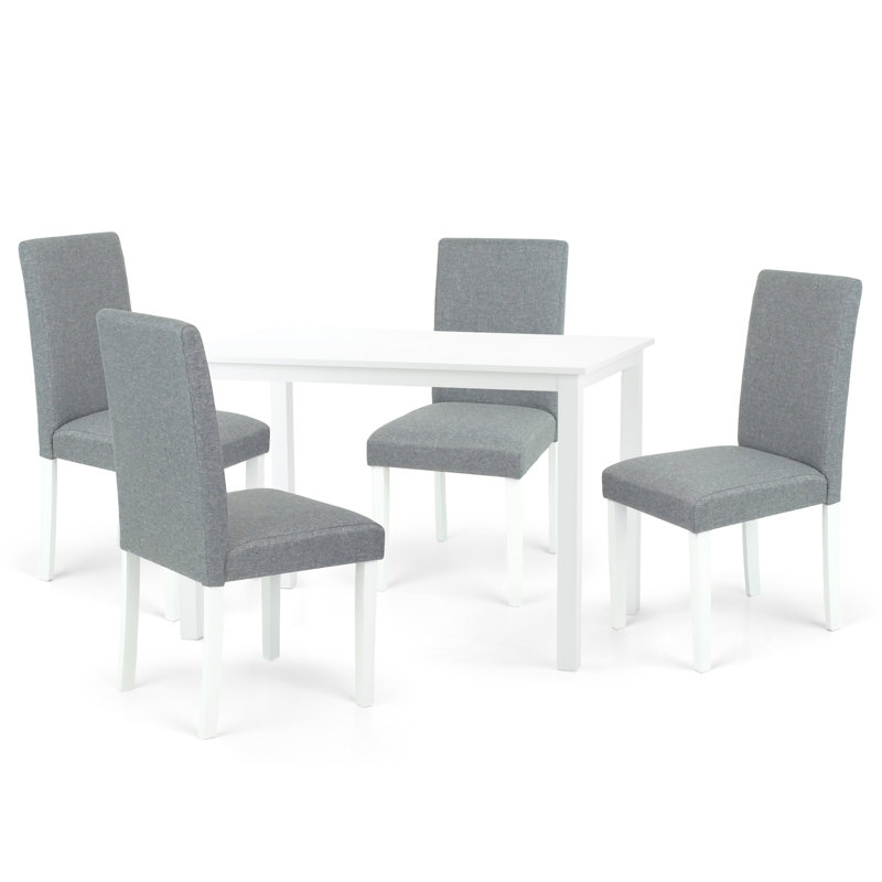 Set of 4 Classic Style Solid Wood Upholstered Waterproof Falabella Dining Chairs, Kitchen Chairs, Armless Side Chairs, Modern Side Chairs