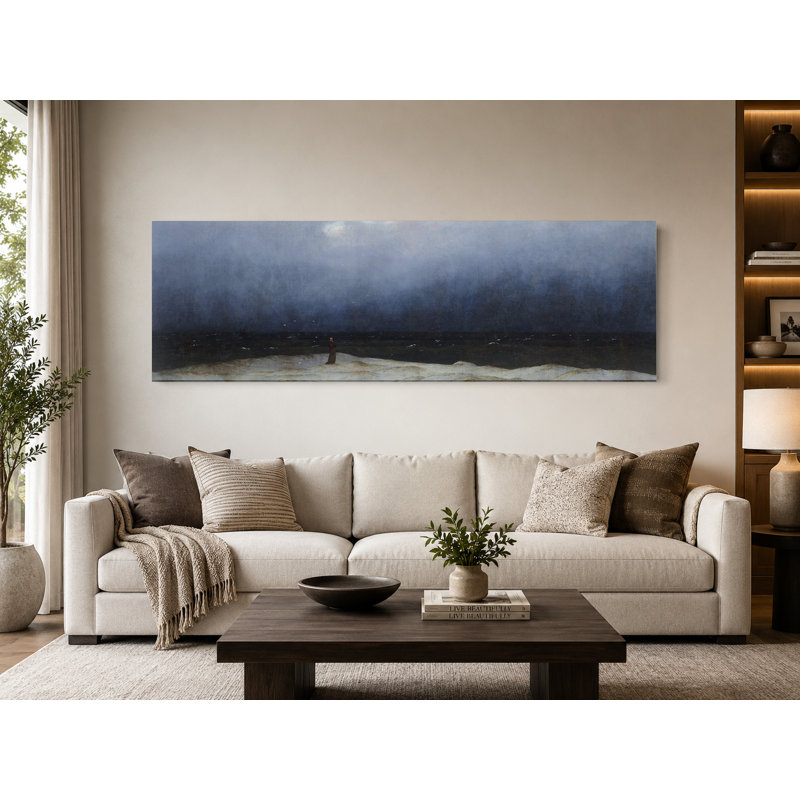 Moine au bord de la mer (1810) - Art mural sur toile panoramique, 72" W x 24" H