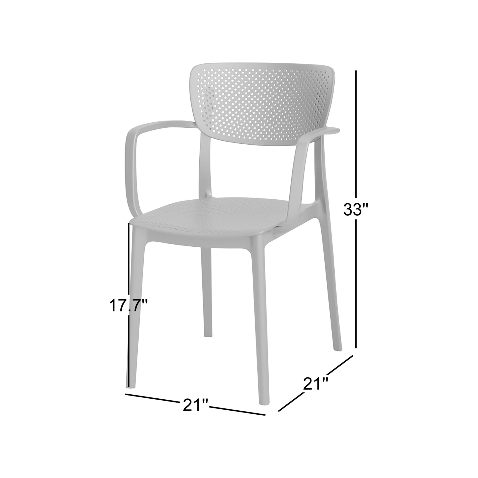 Farrah Stacking Patio Dining Armchair, Dark Gray