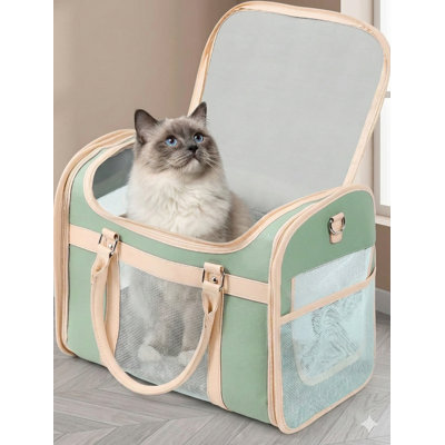Sac à dos de transport pour animaux de compagnie pliable en polyuréthane imperméable et pliable approuvé par la compagnie aérienne avec ventilation bloquant la lumière; Sac de voyage pour chats et petits chiens conforme à la TSA; se caractérise pa