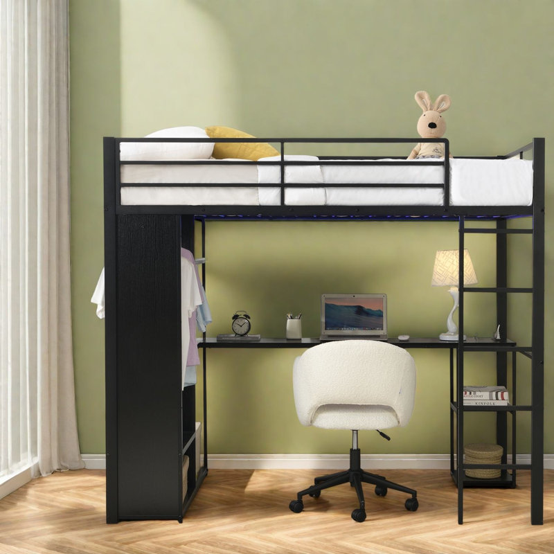 Lits avec rangement peu encombrants, bureau en mezzanine en panneau de fibres à densité moyenne et dortoir moderne
