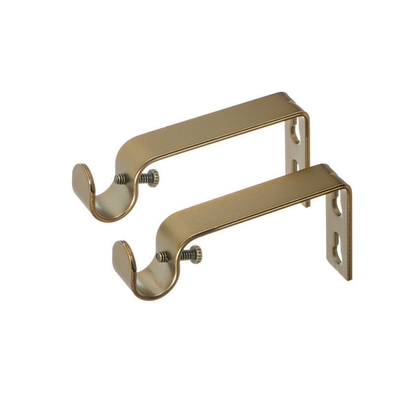 Supports fixes pour tringles à rideaux - pour tringles de 1/2 ou 5/8 po. Ensemble de 2 - or chaud, Doré chaud