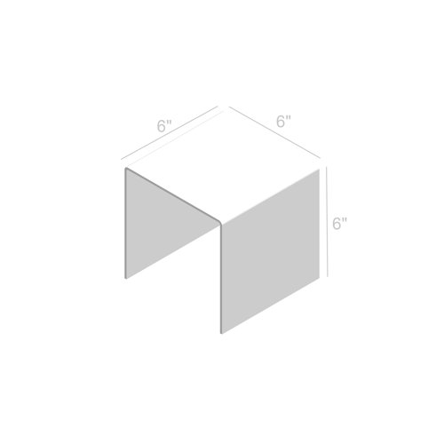 Wrought Studio 1 Riser Combo 6" Cube 3-Sided Clear Plexiglass Pedestal ...