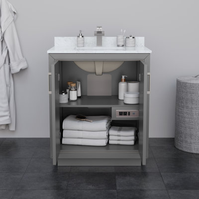 Icon 30" Freestanding Single Bathroom Vanity with Cultured Marble Top
