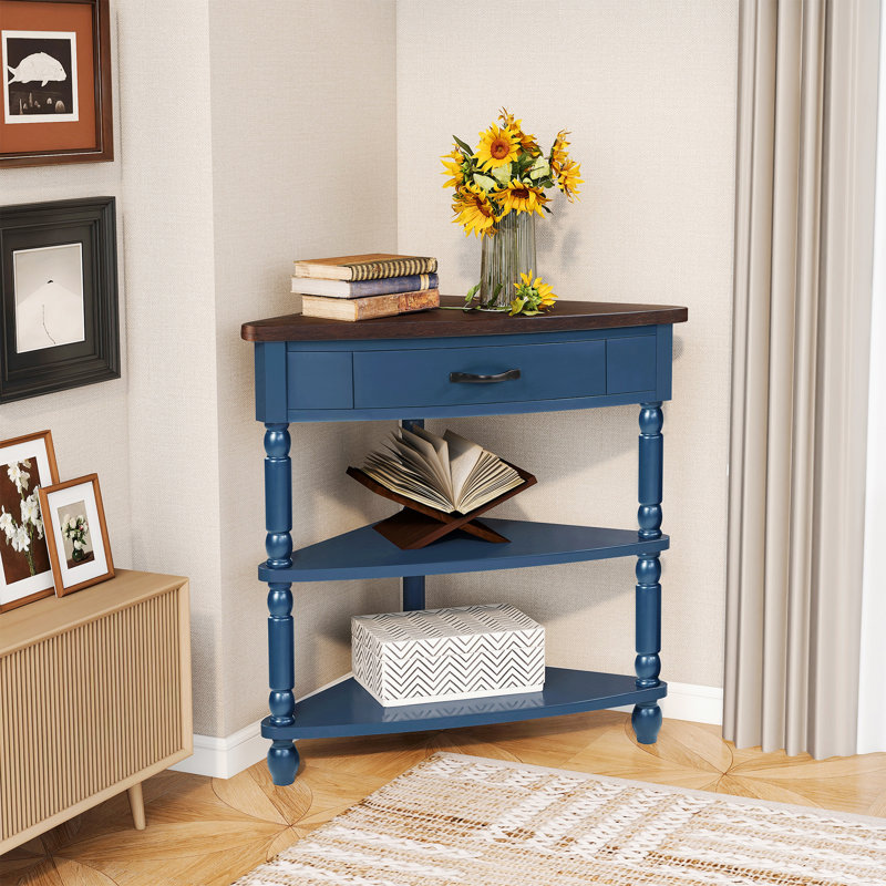 Versatile Small Triangle Corner Table with Sturdy Construction and Practical Design