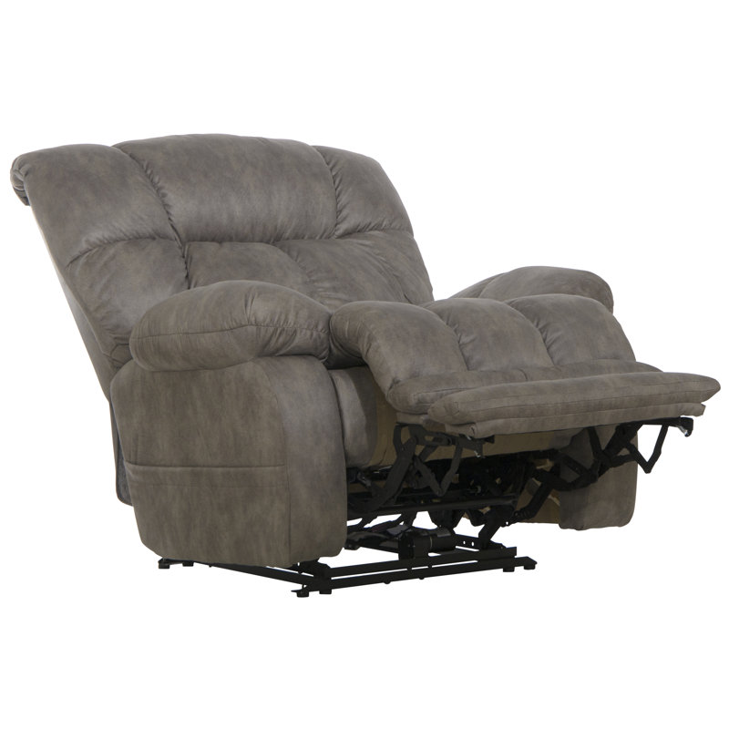 Arees Power Lay Flat Recliner with Extra Extension, Gray Polyester