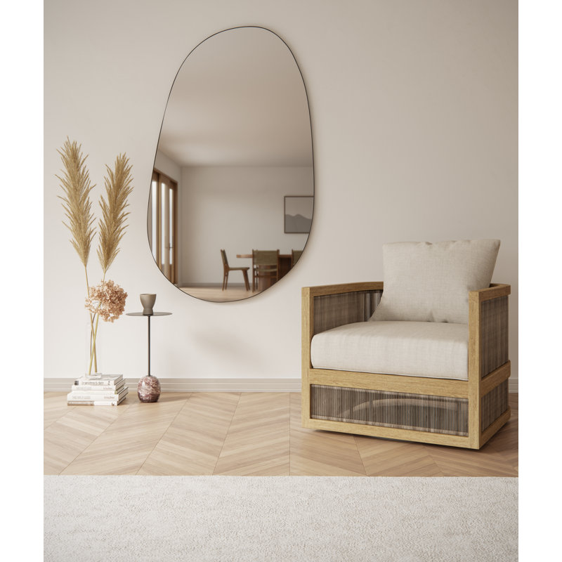Miroir Starla, 28 po x 36 po, Blanc, Asymétrique