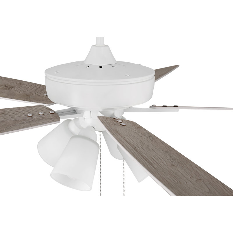 Lauresha 60'' Ceiling Fan with Light Kit, White/Beige