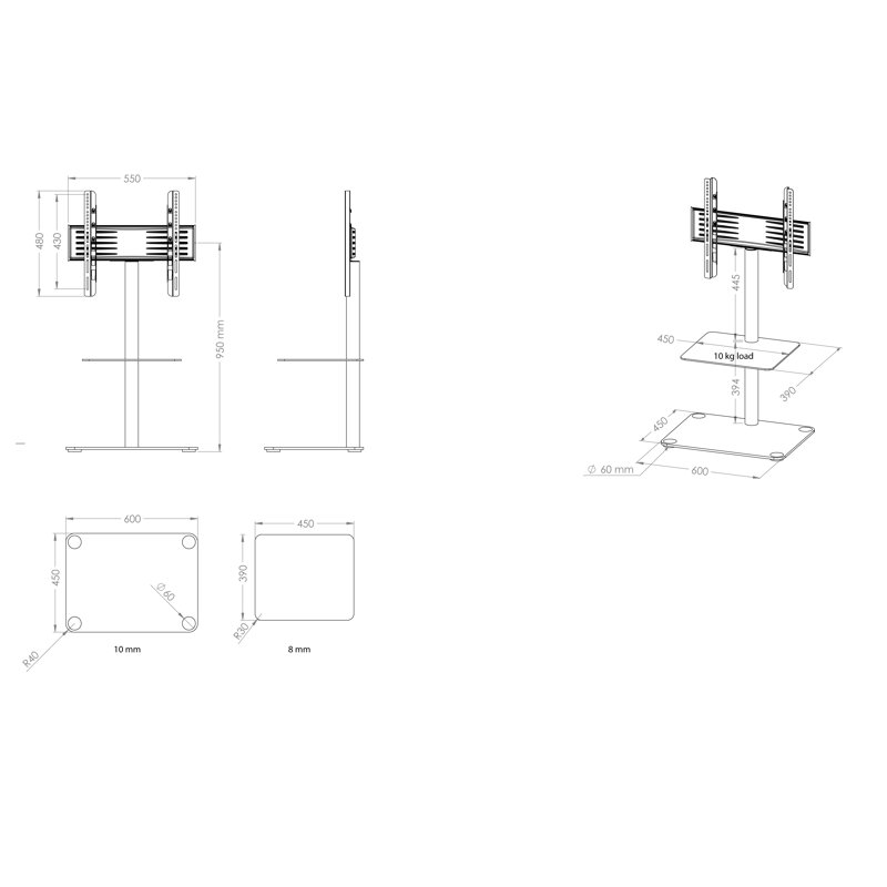 Peverall Unfinished TV Stand for TVs up to 24"