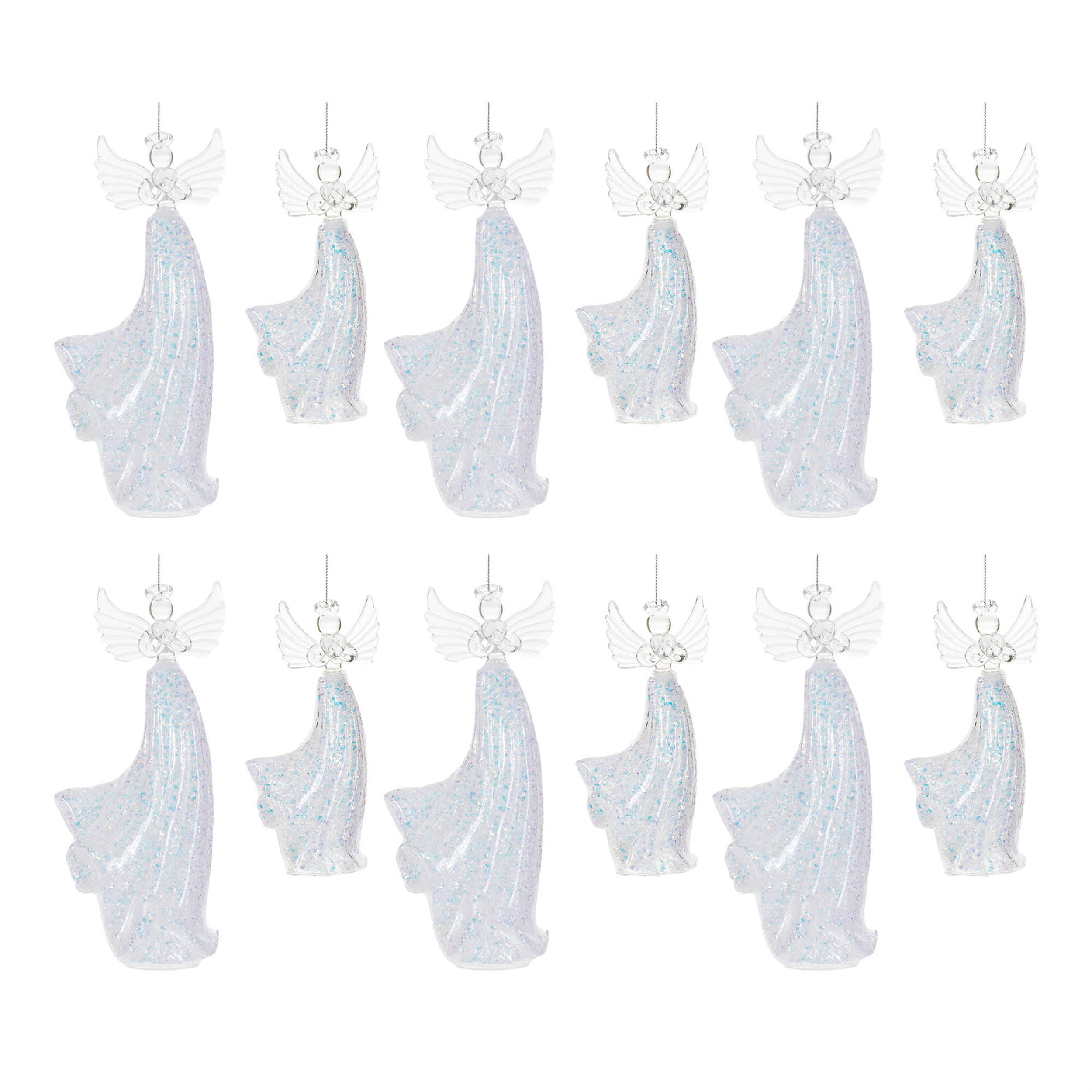 Melrose International Iridescent Glass Angel Ornament (Set of 6) main image 0