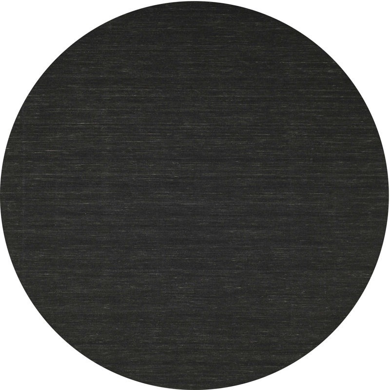 Tapis contemporain noir, Rond 4 pi