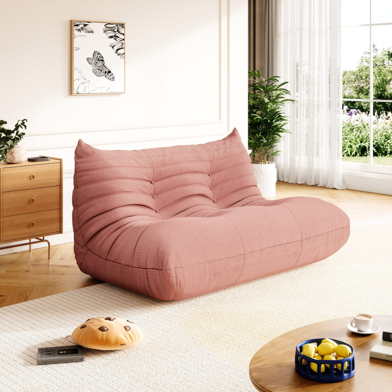 Compression Armless 2-Seat Bean Bag Chair Sofa Comfy Lazy Sofa Fireside Chair Soft Memory Foam Lounger for Bedroom Living Room Apartment or Gaming Venue