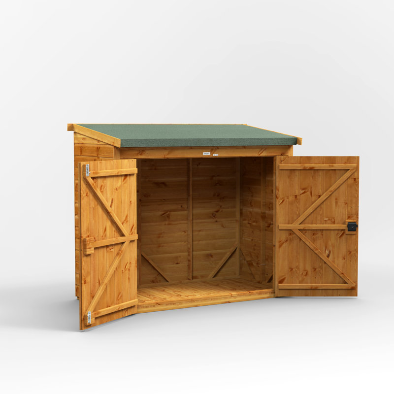 Powersheds 6 x 3ft Pent Timber Tongue & Groove Bike Shed