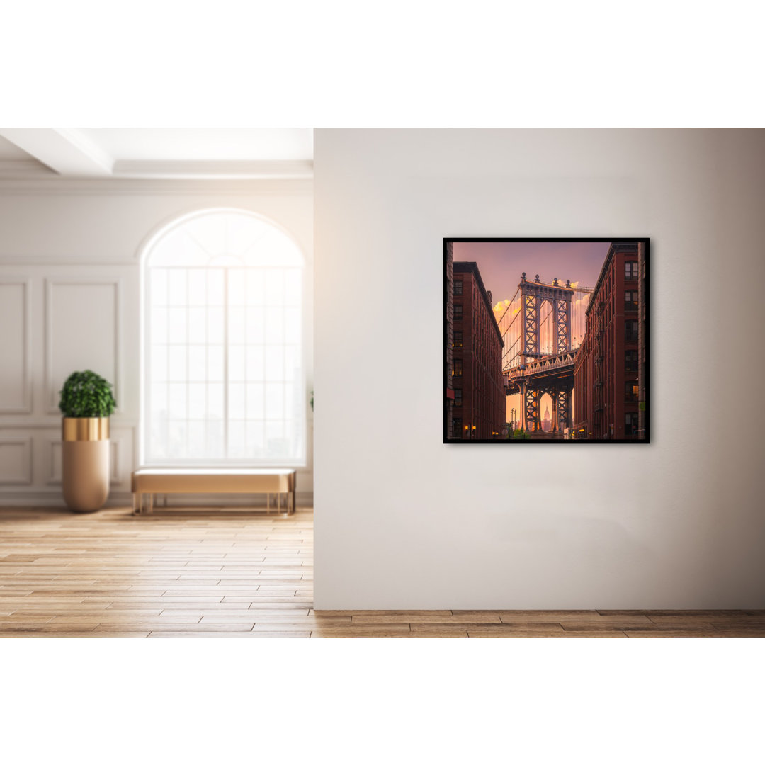 Gerahmtes Poster Manhattan Bridge von Brooklyn Street