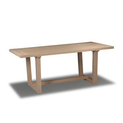Table rectangulaire en bois massif de 72 po avec base industrielle Cascais