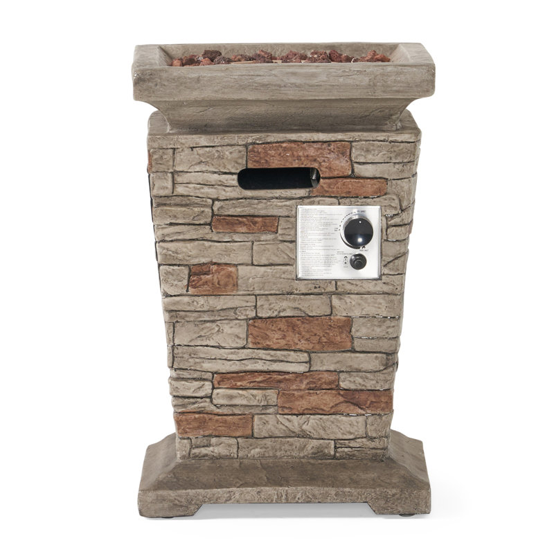 19.50'' Outdoor Firepit With Column Shape,40 000 BTU (Tank Inside)